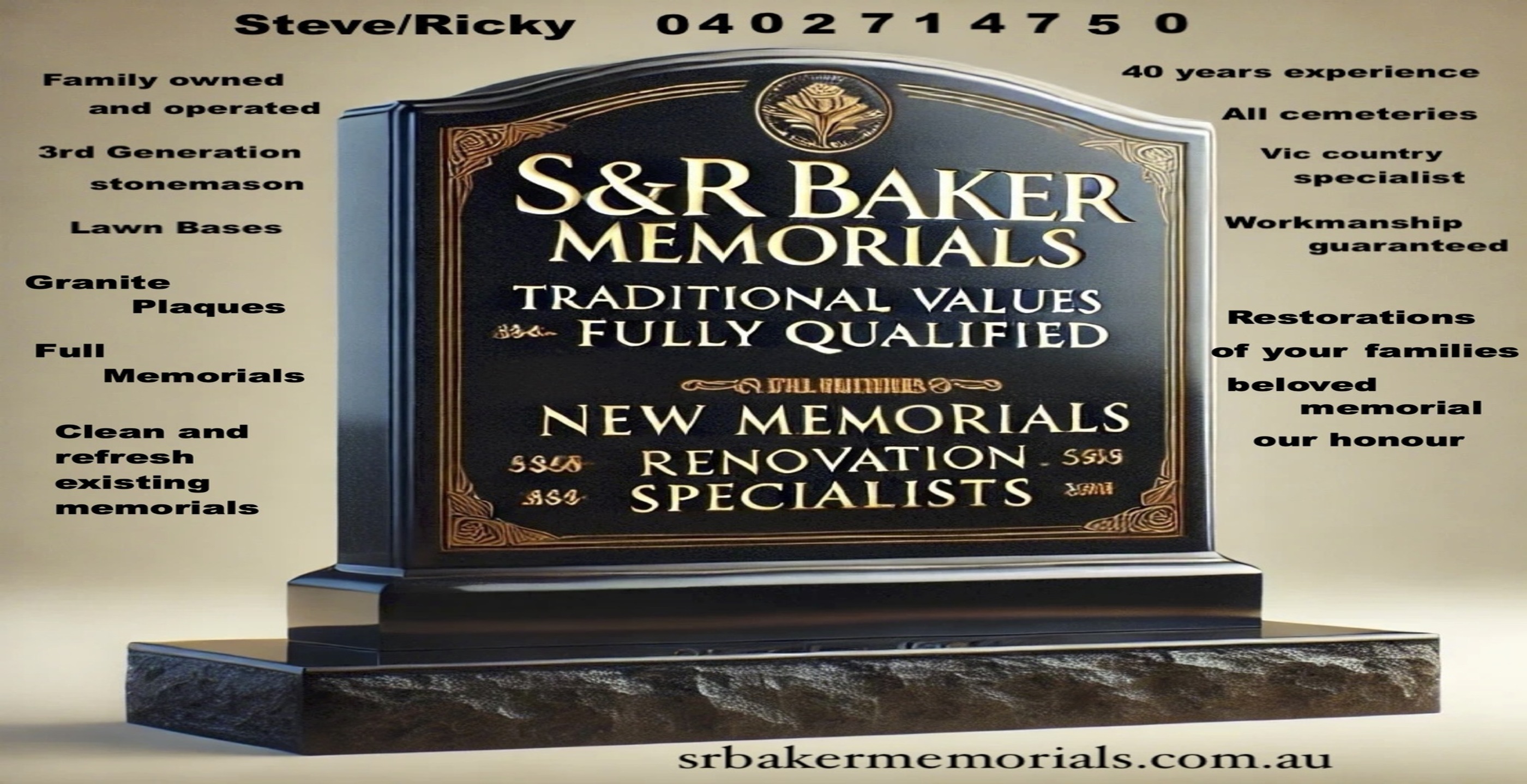 Custom memorials, headstones, and monuments in Victoria